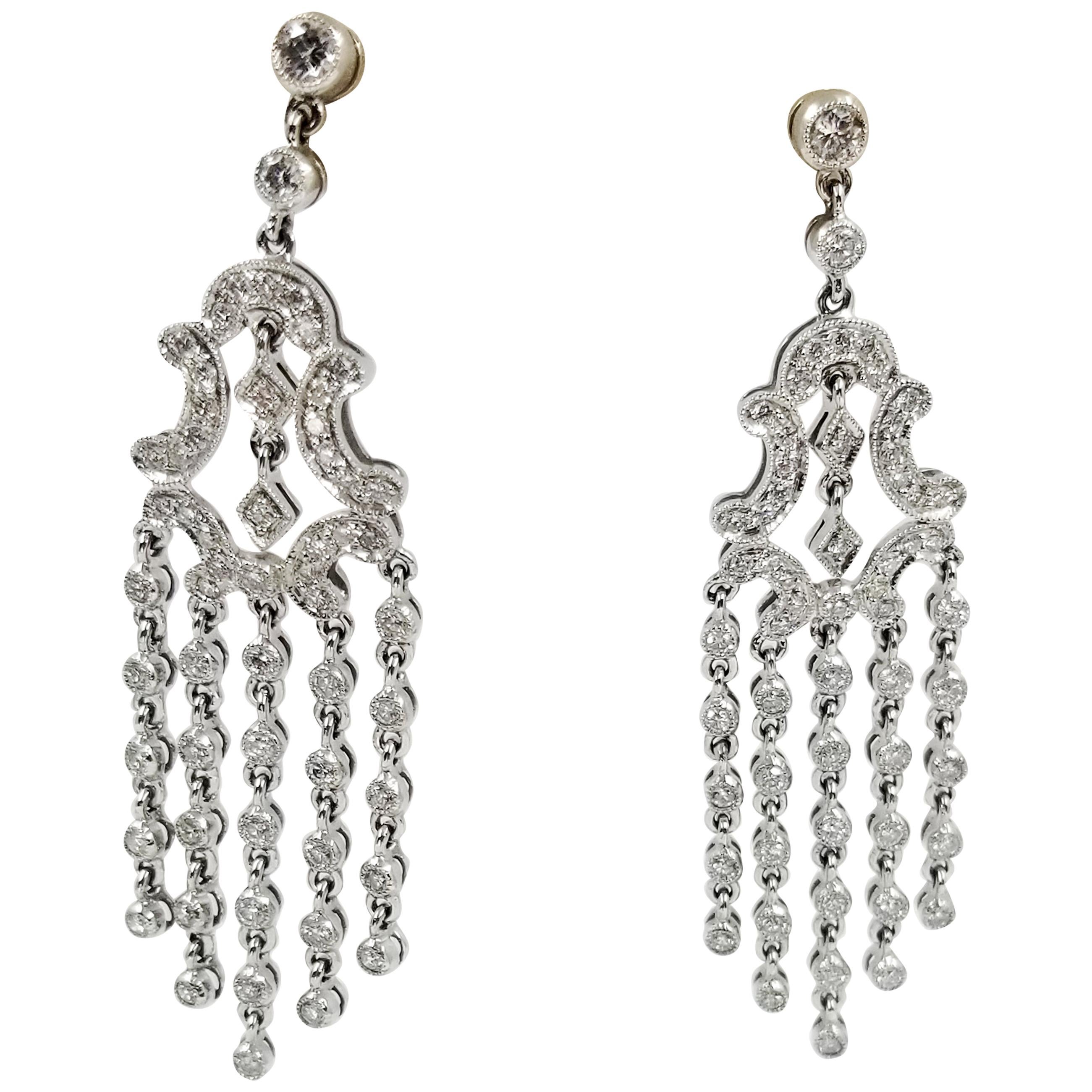 Platinum and Diamond Chandelier Drop Earrings