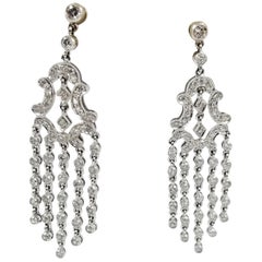 Platinum and Diamond Chandelier Drop Earrings