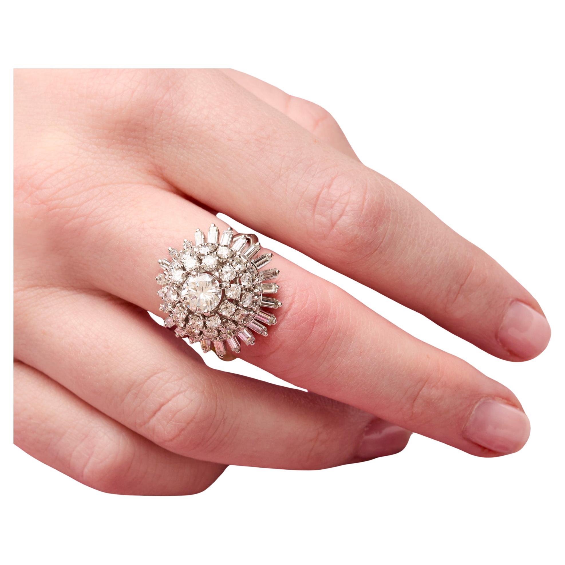 Platin- und Diamant-Cocktailring