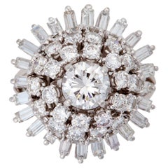 Platinum and Diamond Cocktail Ring