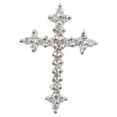 Pendentif croix en platine et diamant #16321