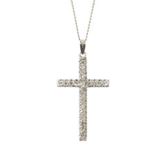 Platinum and Diamond Cross Pendant
