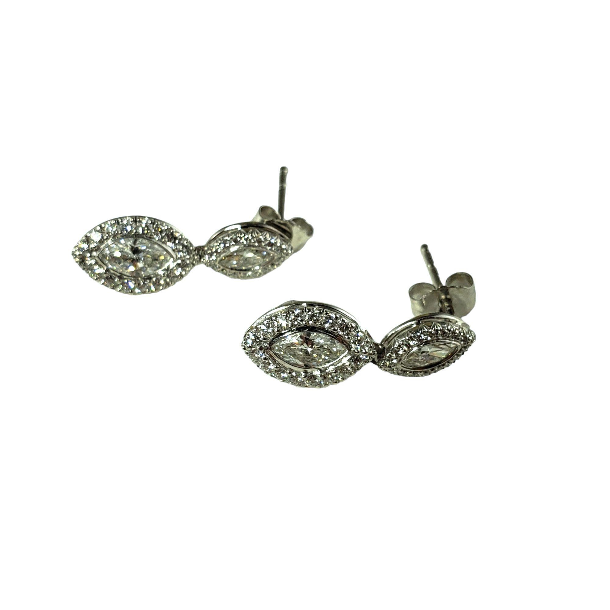 Marquise Cut Platinum and Diamond Dangle Earrings