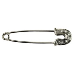 Vintage Platinum and Diamond Diaper/Safety Pin #18246