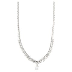 Platinum and Diamond Drop Necklace