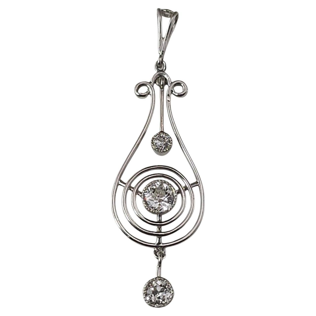 Pendentif en platine et diamant #23849