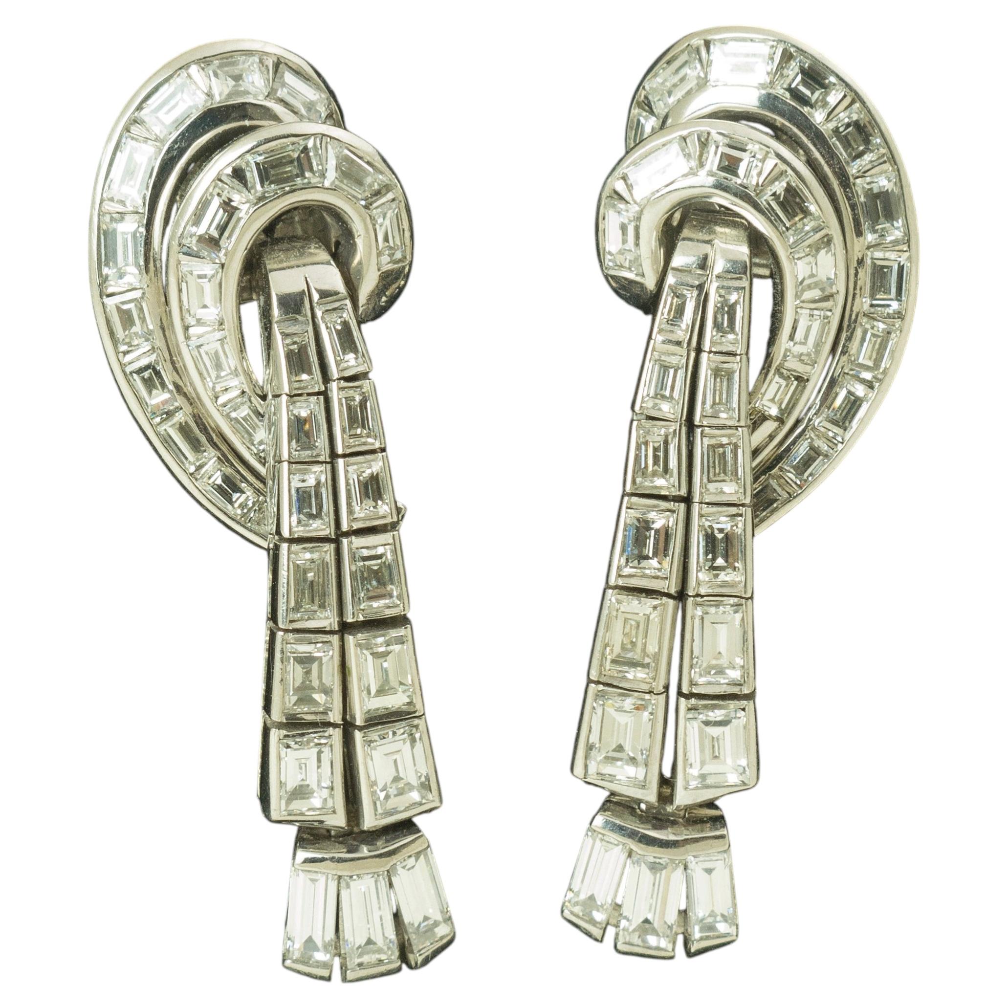 Orecchini in platino e diamanti di BVLGARI, circa 1960 in vendita