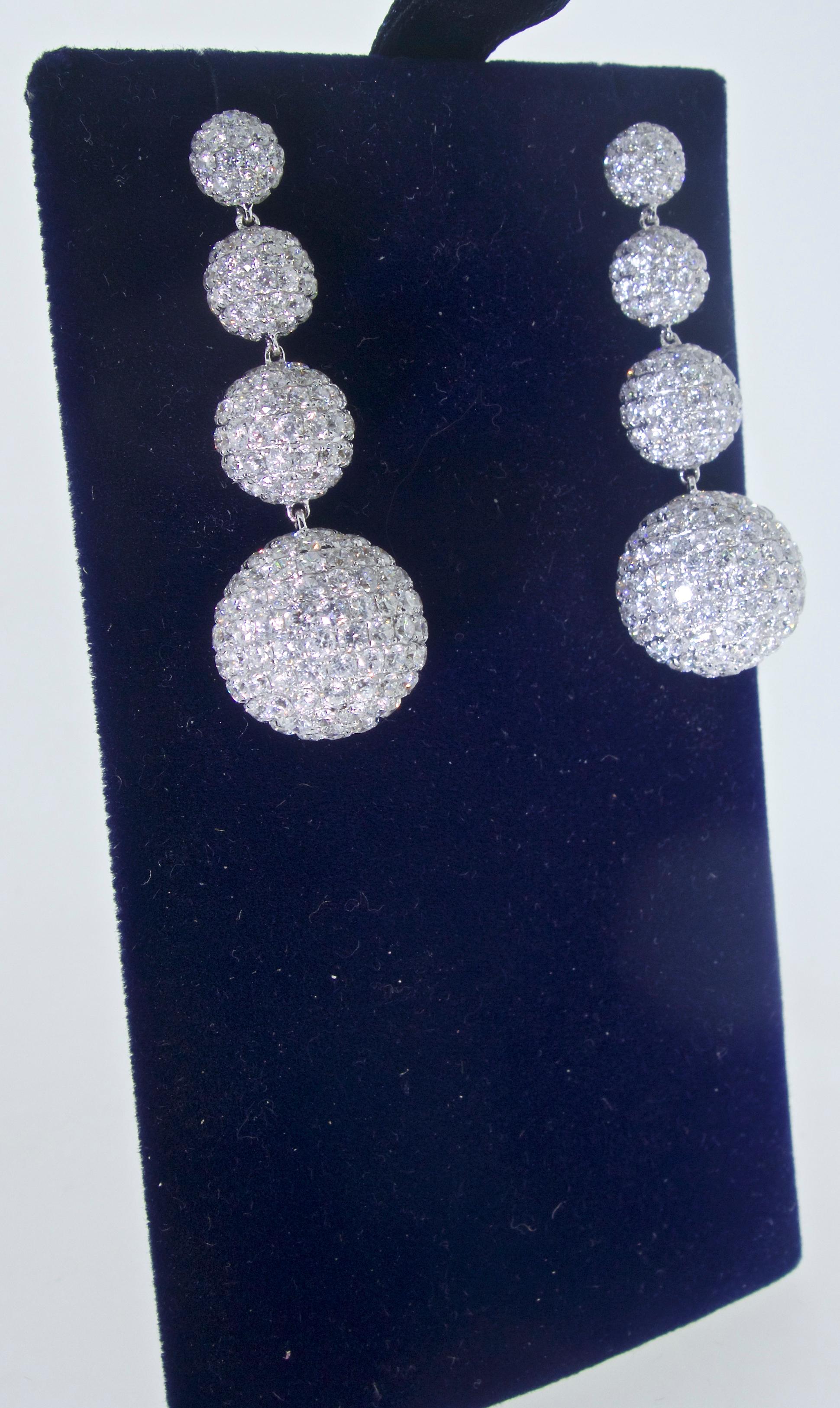 Women's or Men's Platinum and Diamond Earrings