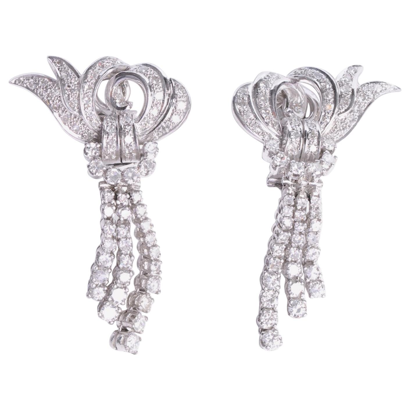 Platinum and Diamond Earrings