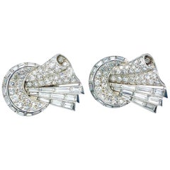 Antique Platinum and Diamond Earrings
