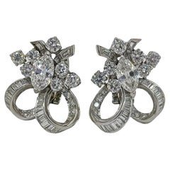 Vintage Platinum and Diamond Earrings