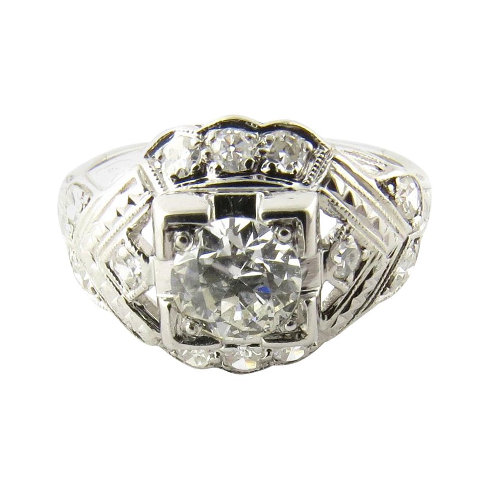 Elegant Diamond and Platinum Engagement Ring For Sale at 1stDibs ...