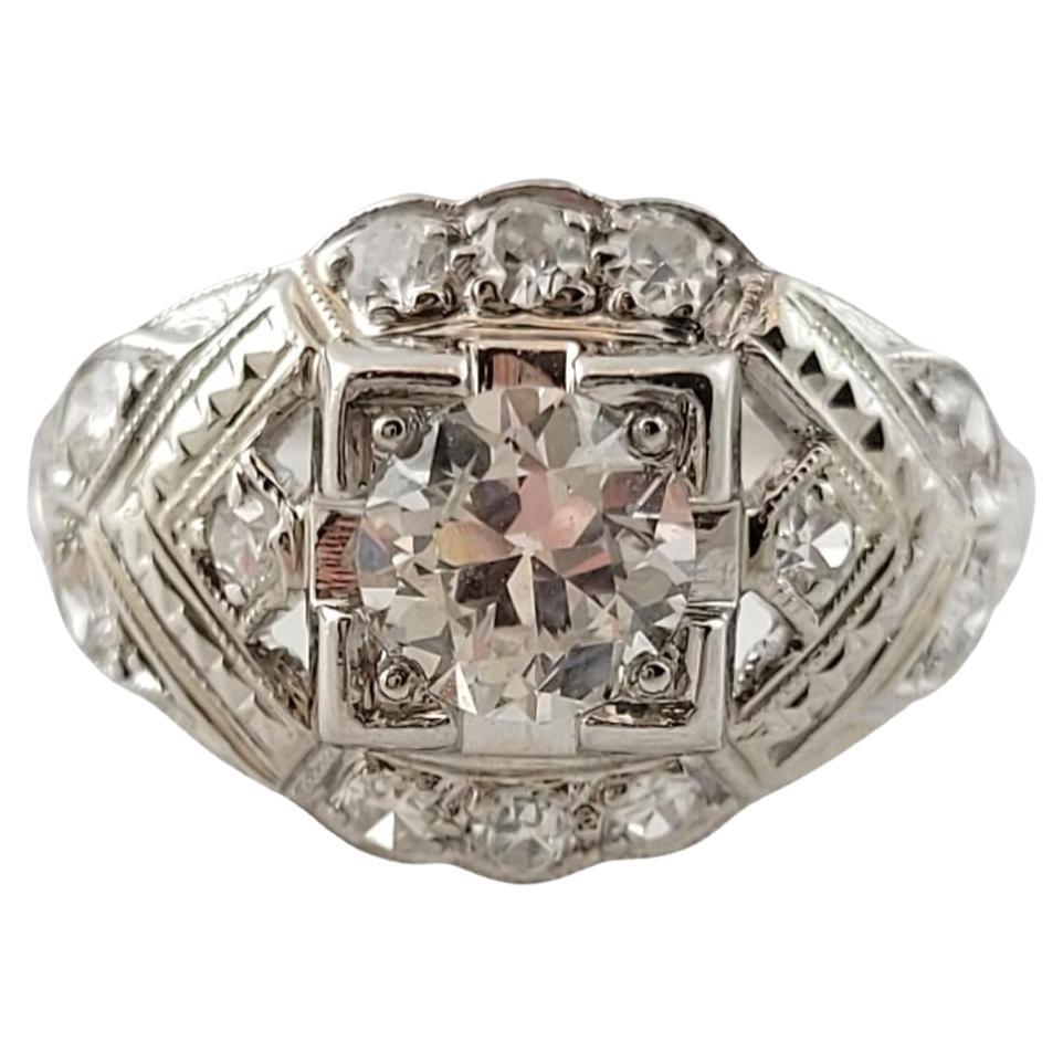 Platinum and Diamond Engagement Ring Size 4.5 #16459