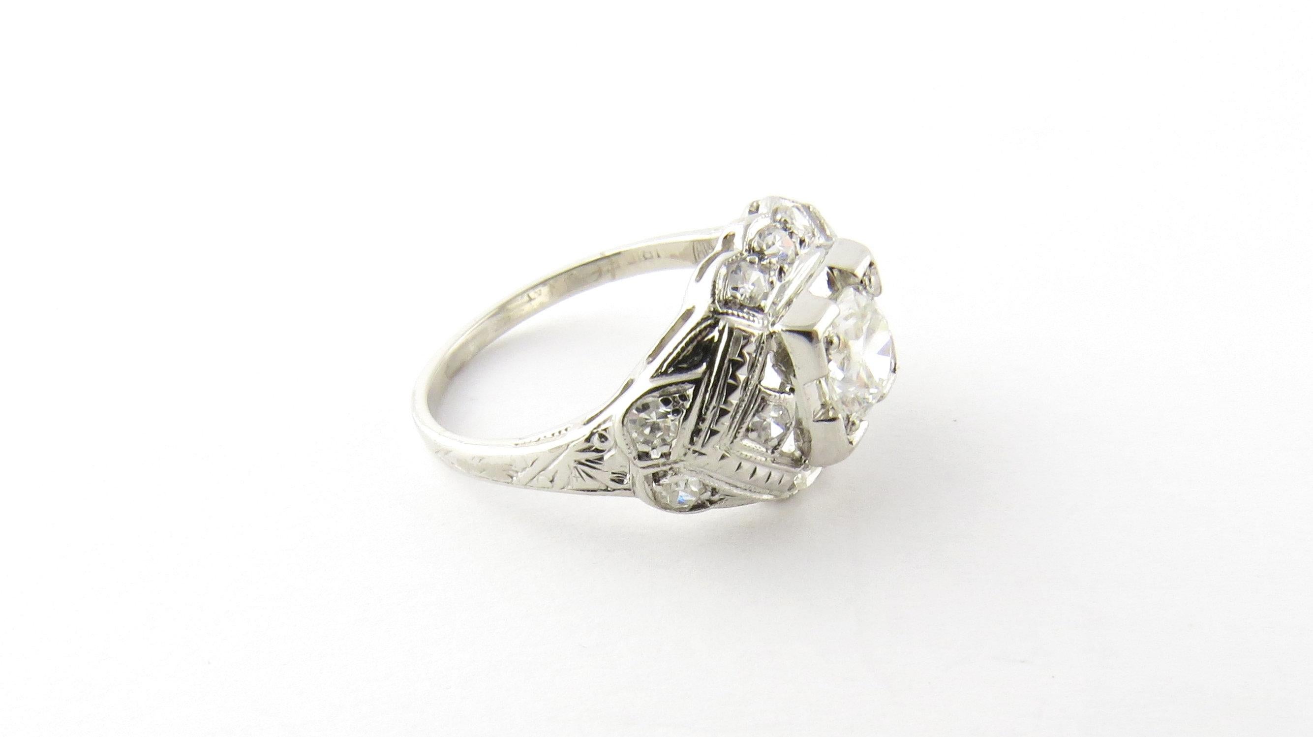 Women's Platinum and Diamond Engagement Ring