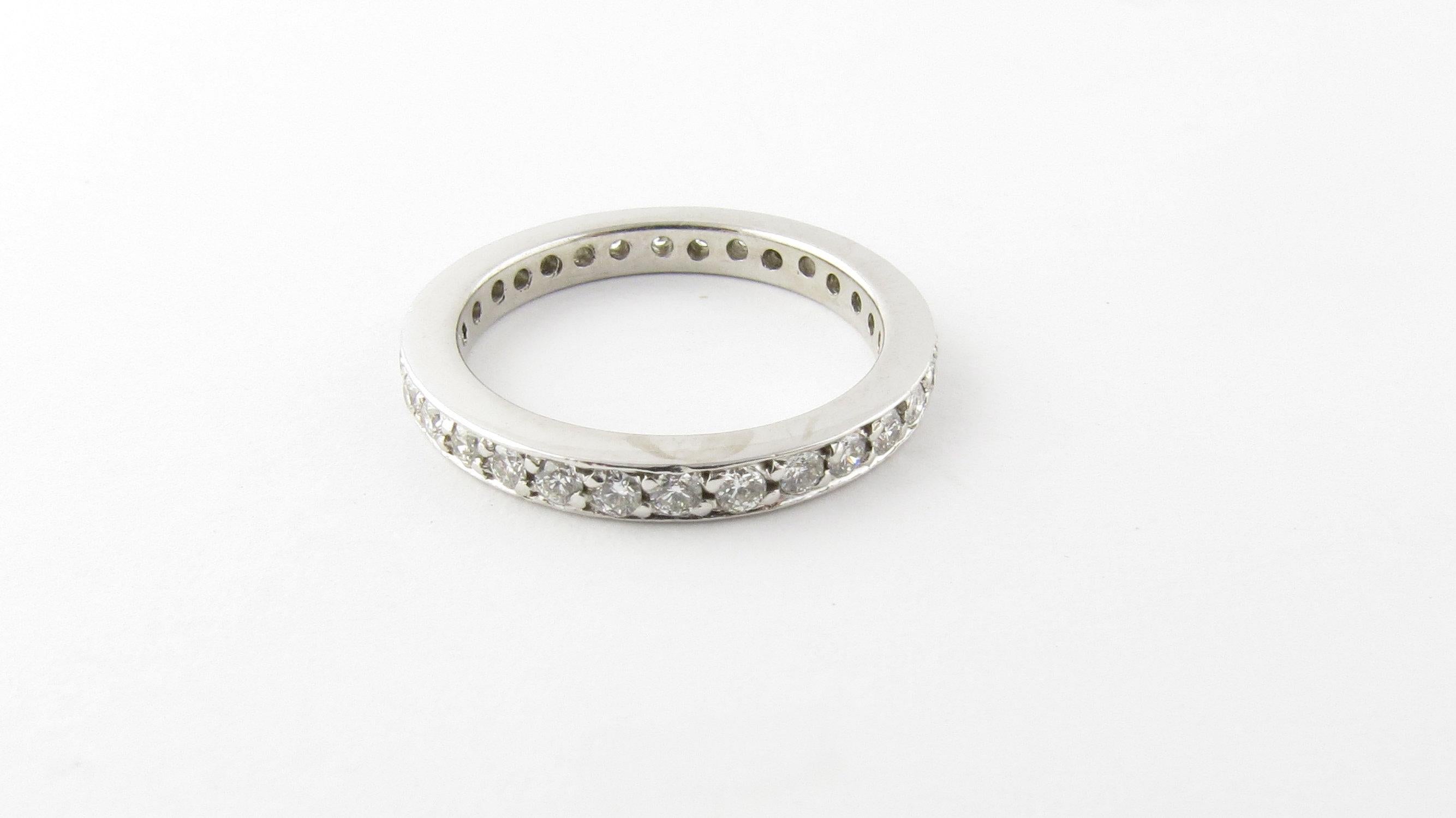 Round Cut Platinum and Diamond Eternity Band For Sale