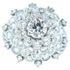 Feiner Vintage-Ring aus Platin und Diamanten, handgefertigt, um 1960