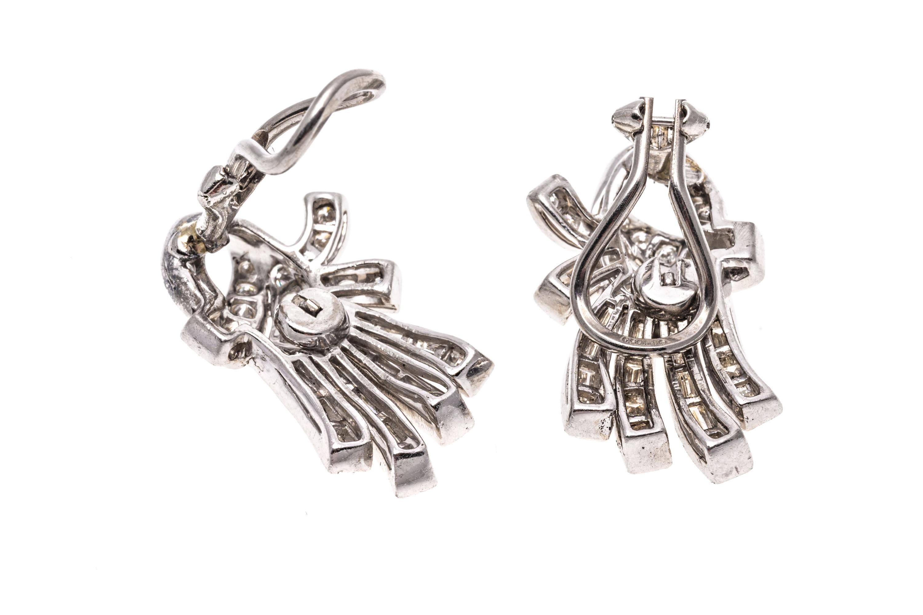 womens vintage platinum earrings