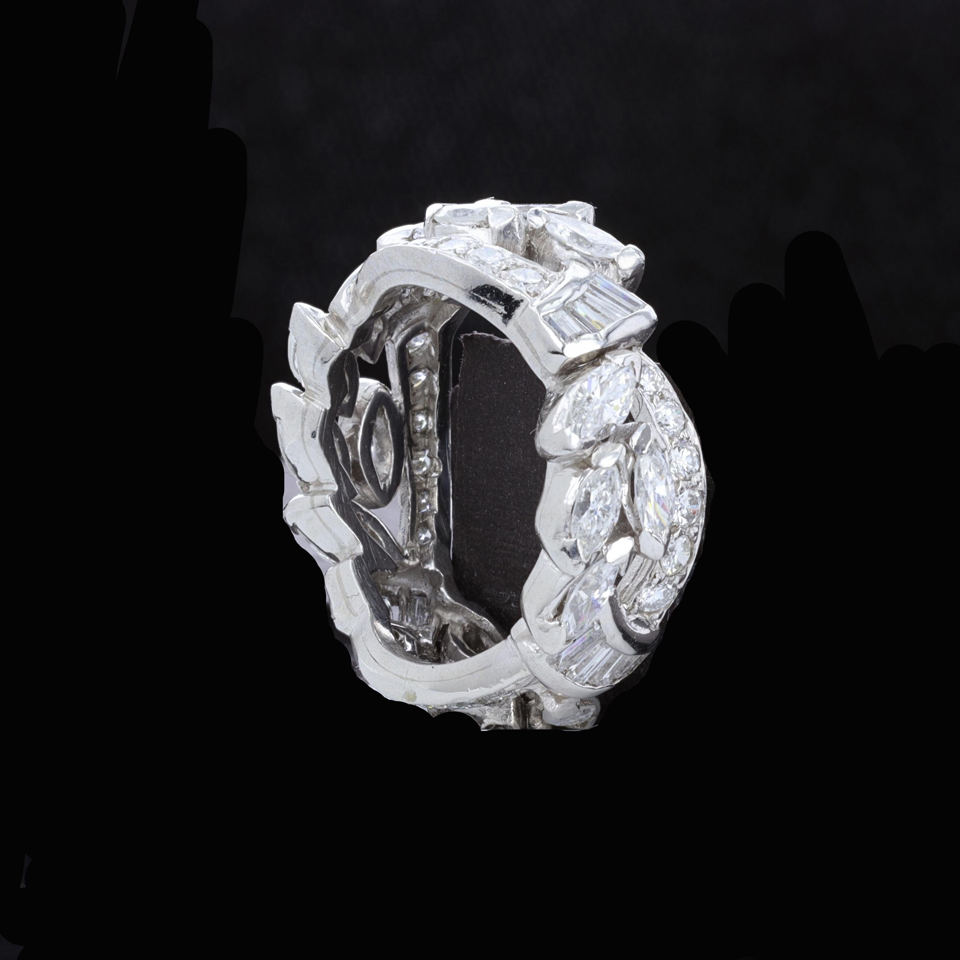 Platinum and Diamond Full Eternity Band In Excellent Condition For Sale In NEW ORLEANS, LA
