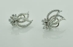 Timeless Elegance: Handmade Platinum and Diamond Earrings, Circa 1940's