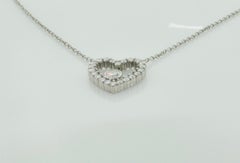 Platinum & 1.05 CTW Diamond Floating Heart Pendant Necklace