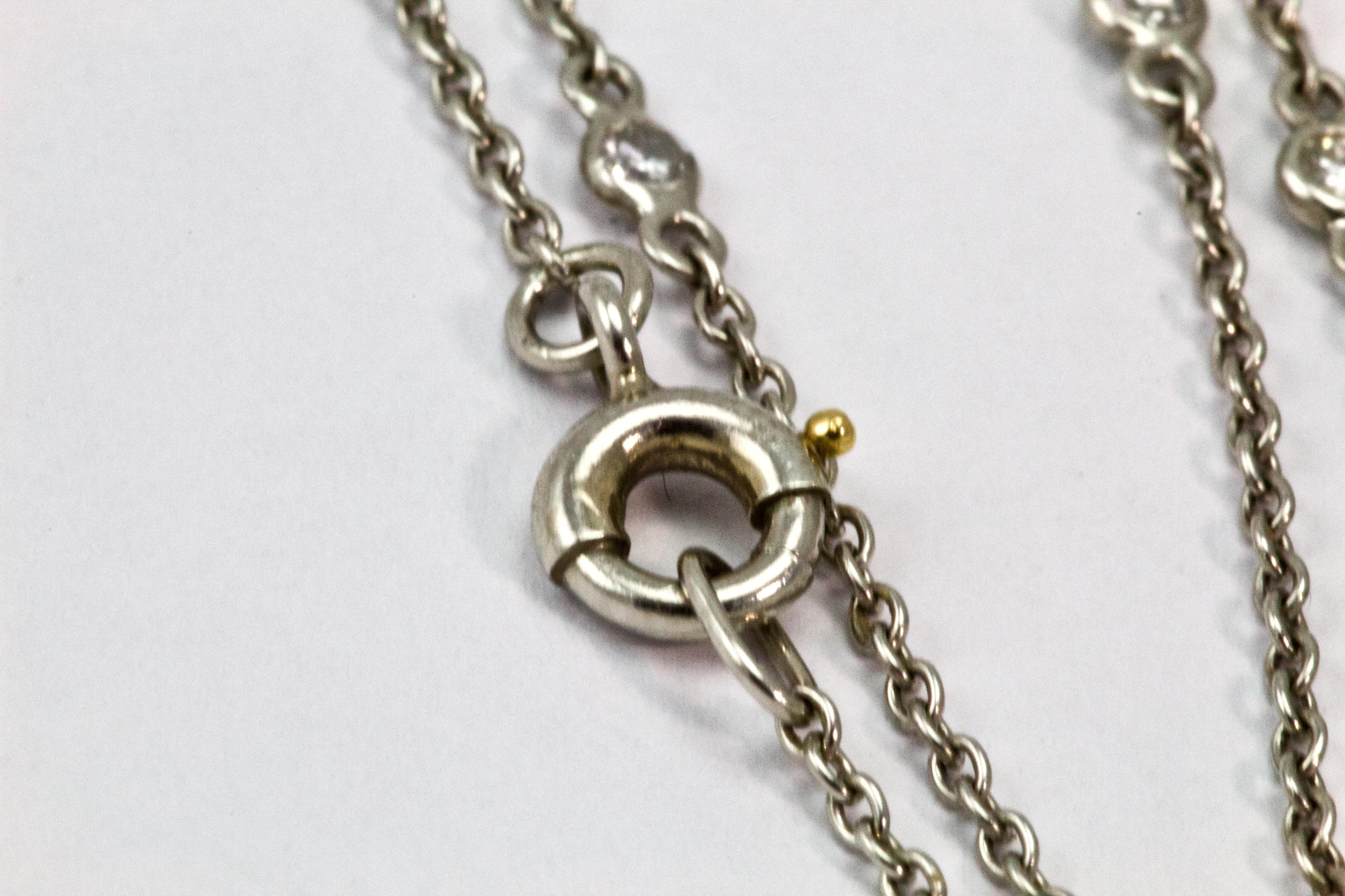 Platinum and Diamond Long Guard Art Deco Chain In Excellent Condition In Chipping Campden, GB
