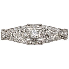 Platinum and Diamond Lozenge Brooch