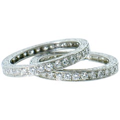 Platinum and Diamond Matching Eternity Bands by Michael Beaudry