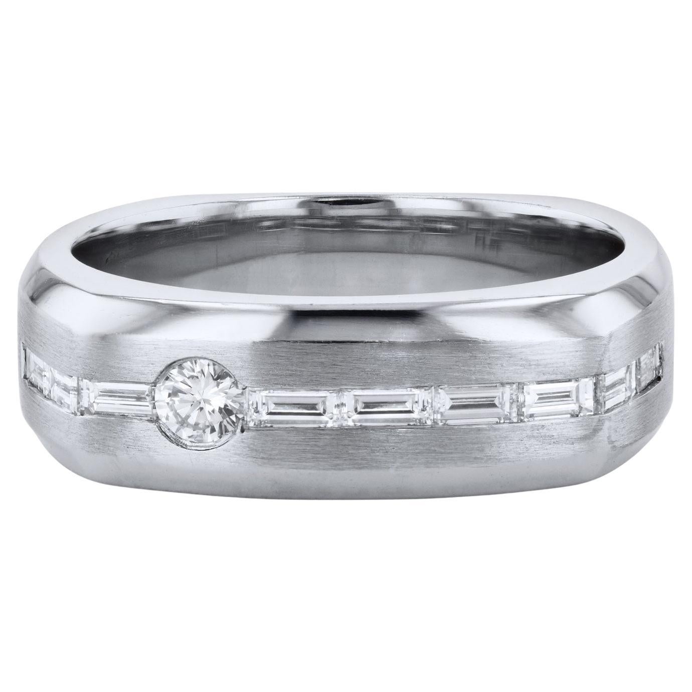 Platinum and Diamond Men's Ring For Sale