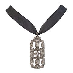 Colgante / Broche de Platino y Diamantes