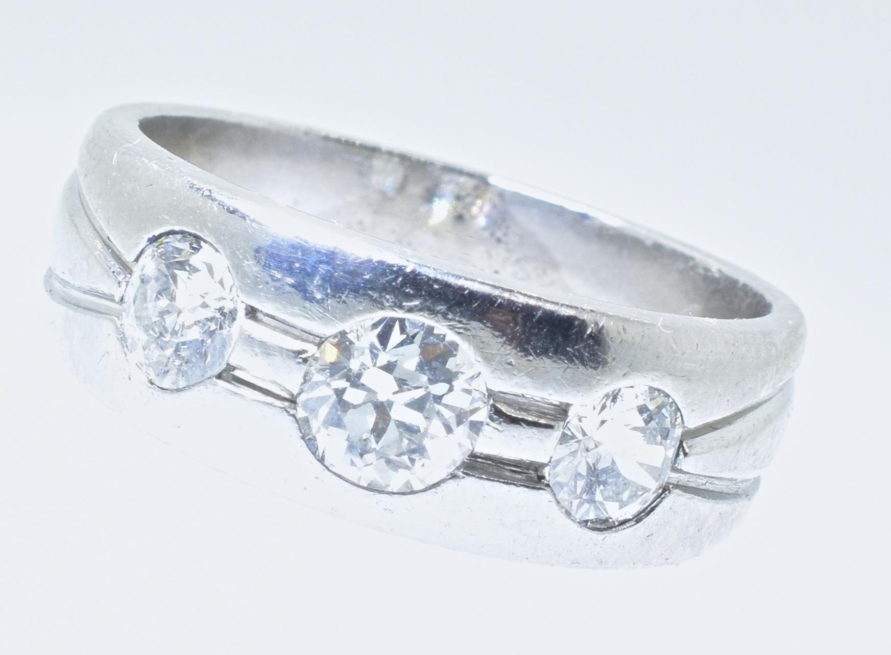 Women's or Men's Platinum and Diamond Ring, Art Deco, circa 1935 For Sale