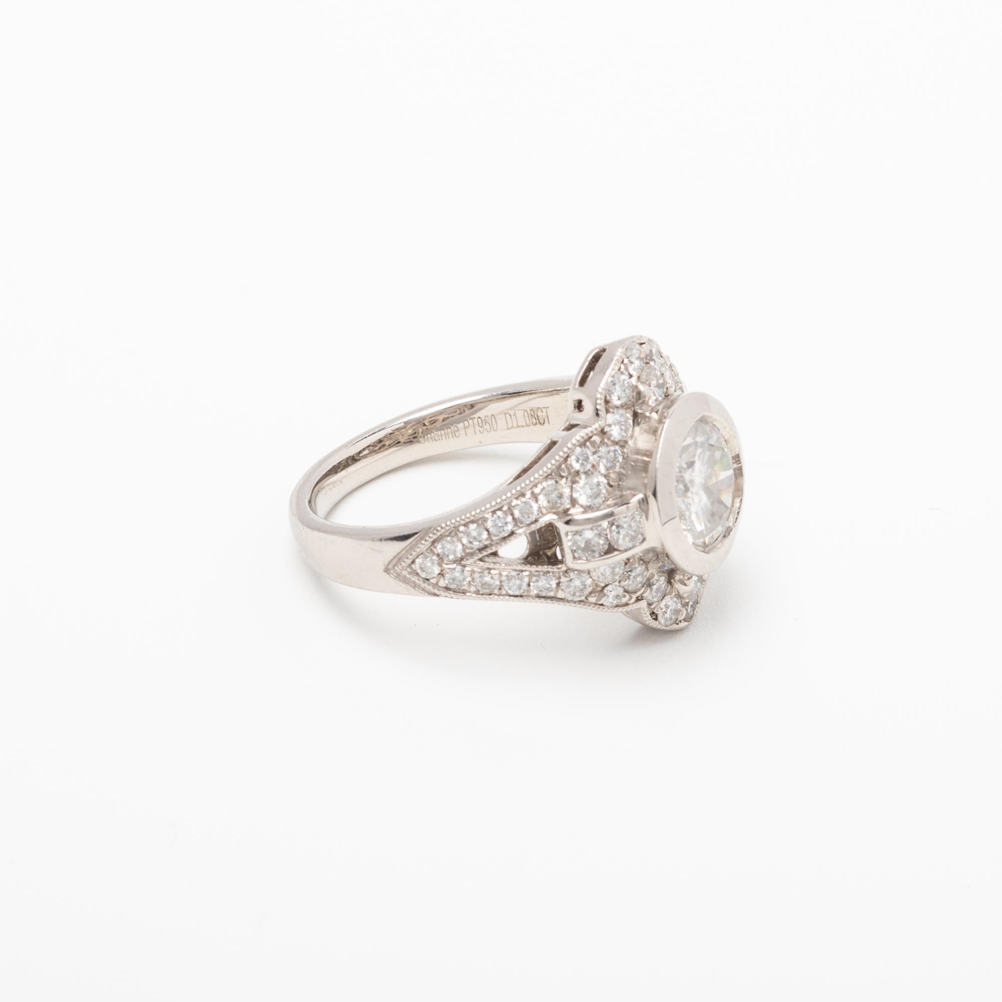 Platinum and Diamond Ring In Good Condition In Palm Beach, FL