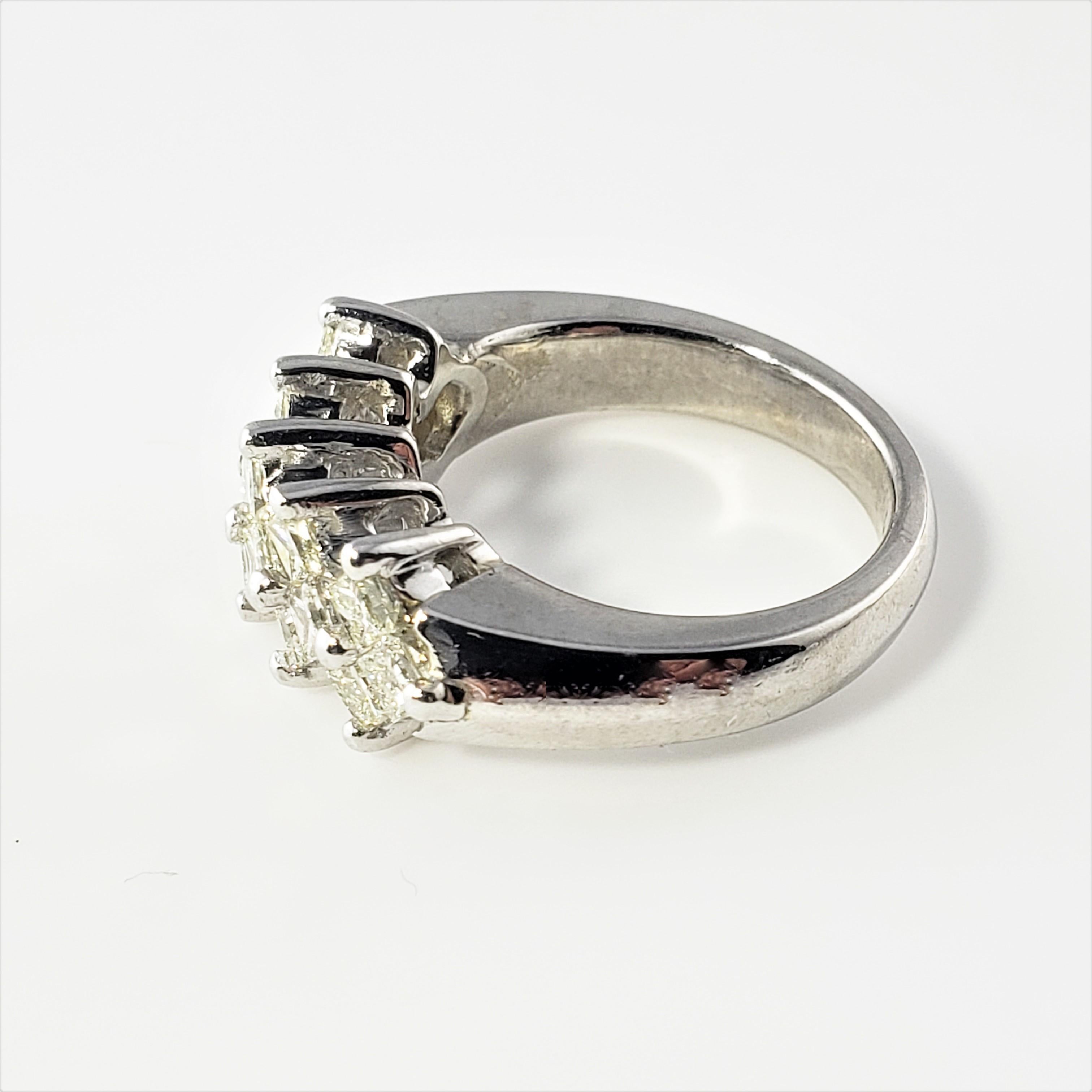 Princess Cut Platinum and Diamond Ring For Sale