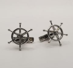 Platinum and Diamond "Ship-Wheel" cufflinks
