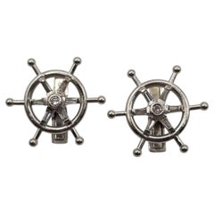 Platinum and Diamond "Ship-Wheel" cufflinks