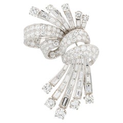 Platinum and Diamond Spray Brooch