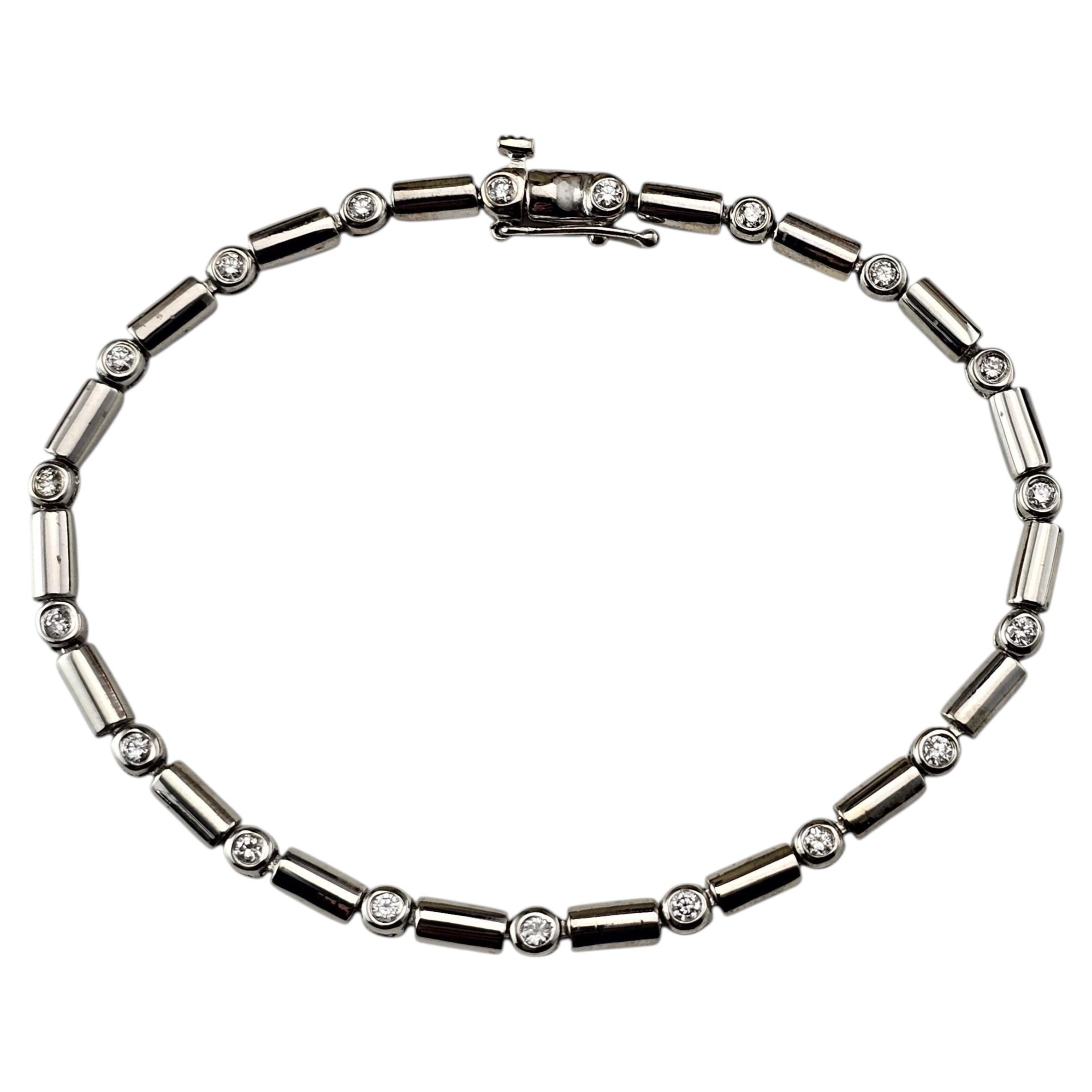 Platinum and Diamond Station Bracelet #24212