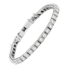 Platinum and Diamond Straight Line Bracelet
