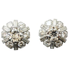 Platinum and Diamond Stud Earrings