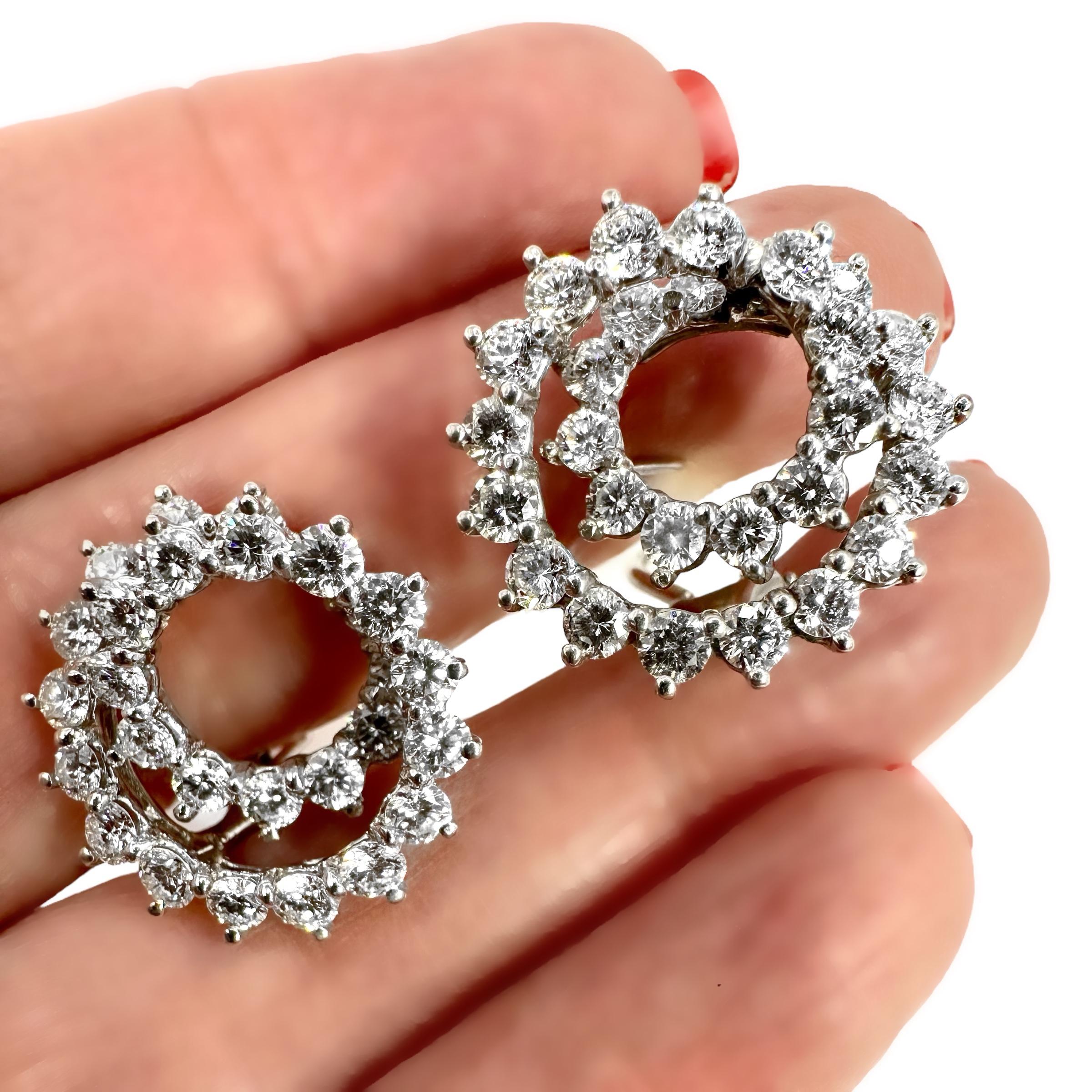  Platin und Diamant Tiffany & Co. Spiral-Diamant-Ohrringe von Angela Cummings im Angebot 2