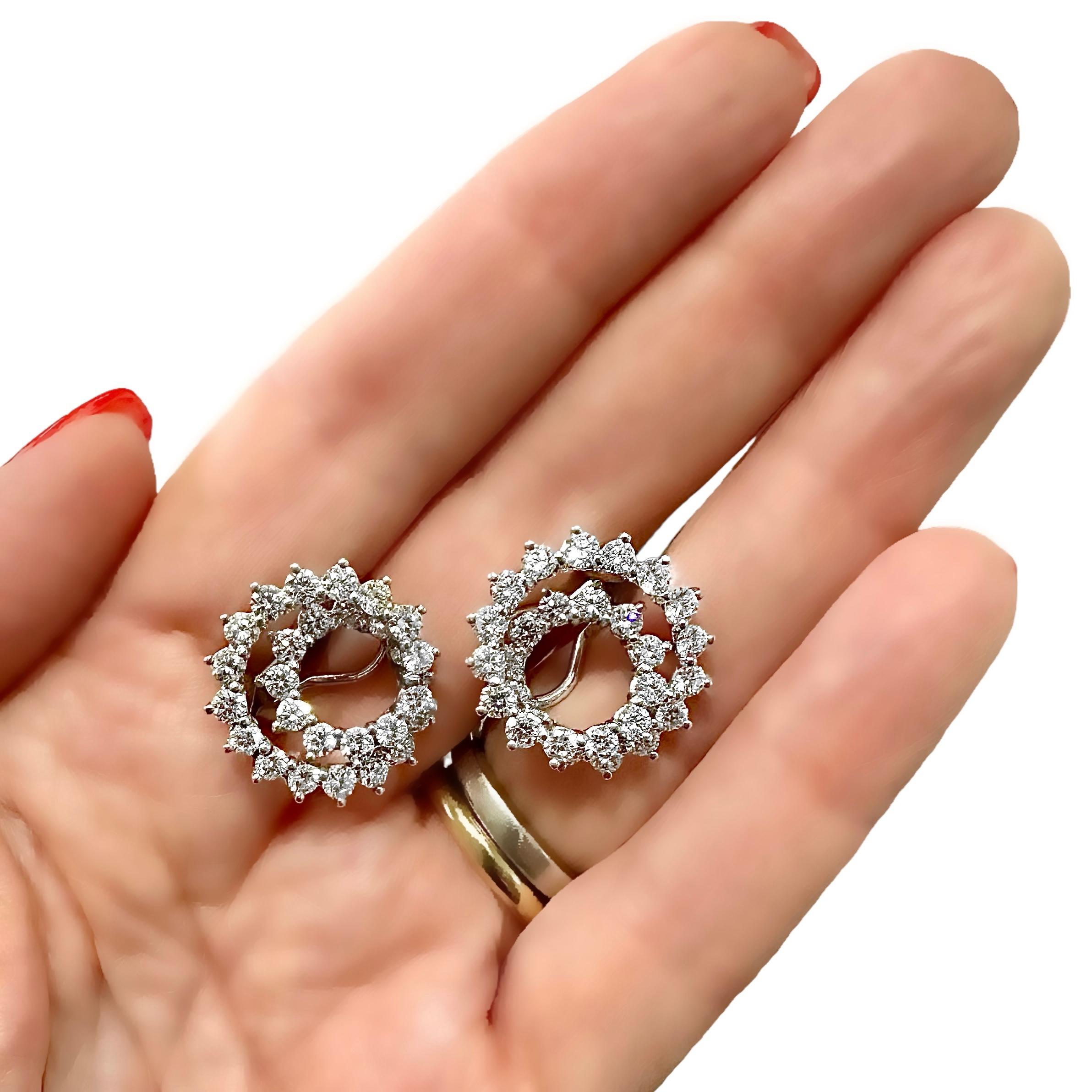  Platin und Diamant Tiffany & Co. Spiral-Diamant-Ohrringe von Angela Cummings im Angebot 3
