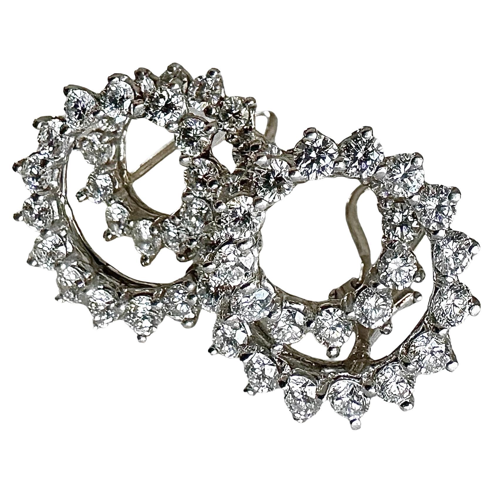  Platin und Diamant Tiffany & Co. Spiral-Diamant-Ohrringe von Angela Cummings im Angebot
