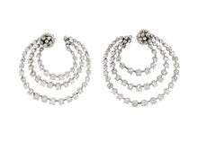 Platinum and Diamond Triple Circle Earrings of Celestial Inspiration