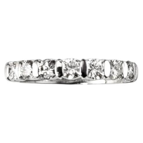 Platinum and Diamond Wedding Anniversary Band Ring Size 3.75 #25501