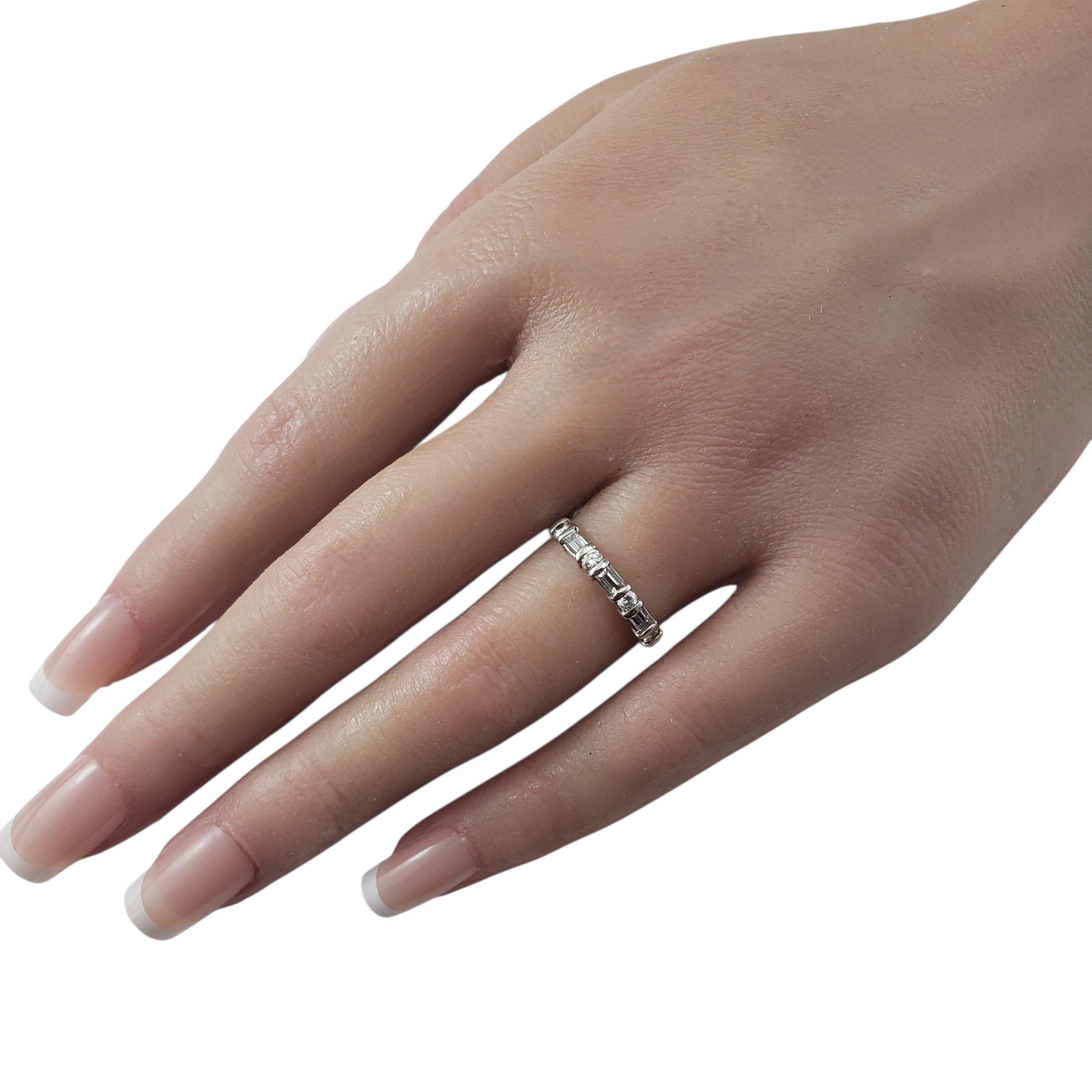 Platinum and Diamond Wedding/Anniversary Band Ring Size 7.5 #22729 For Sale 1