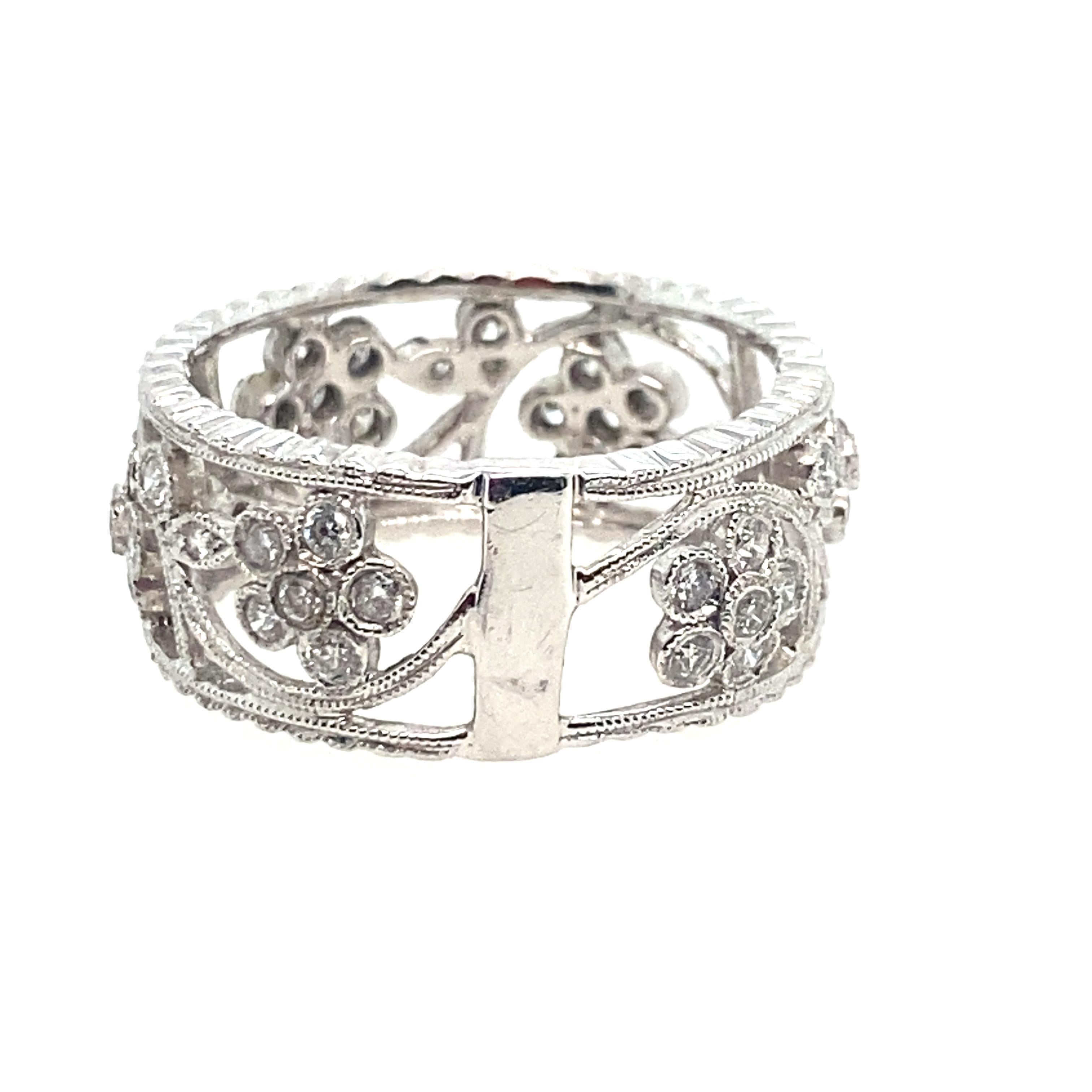 Ehering aus Platin und Diamant Damen im Angebot