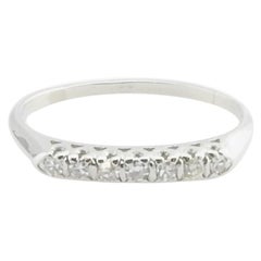 Platinum and Diamond Wedding Band Size 7.75