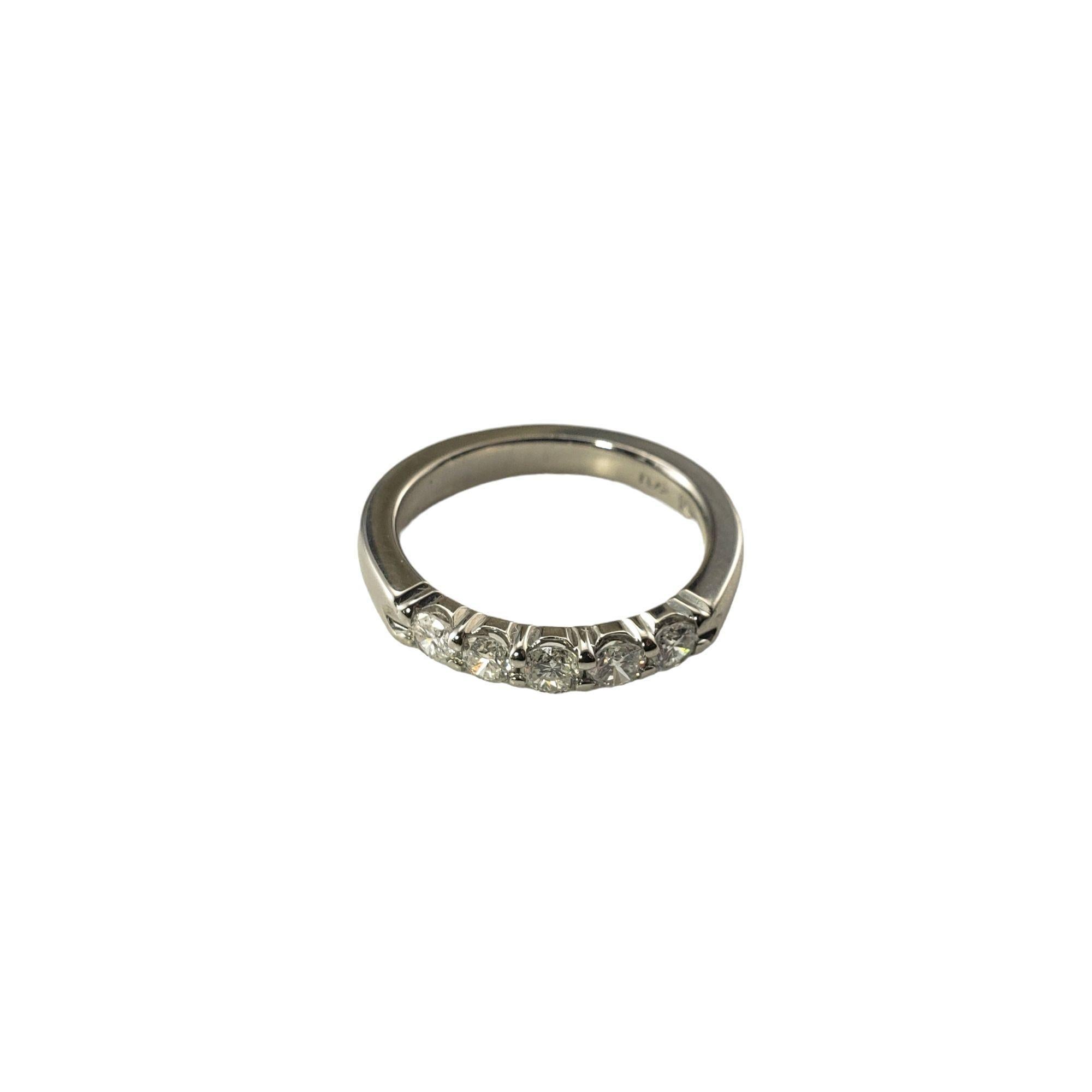 Brilliant Cut  Platinum and Diamond Wedding Band Ring Size 4.75 #15067