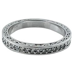 Platinum and Diamond Wedding Band Ring Size 5.5 #16332