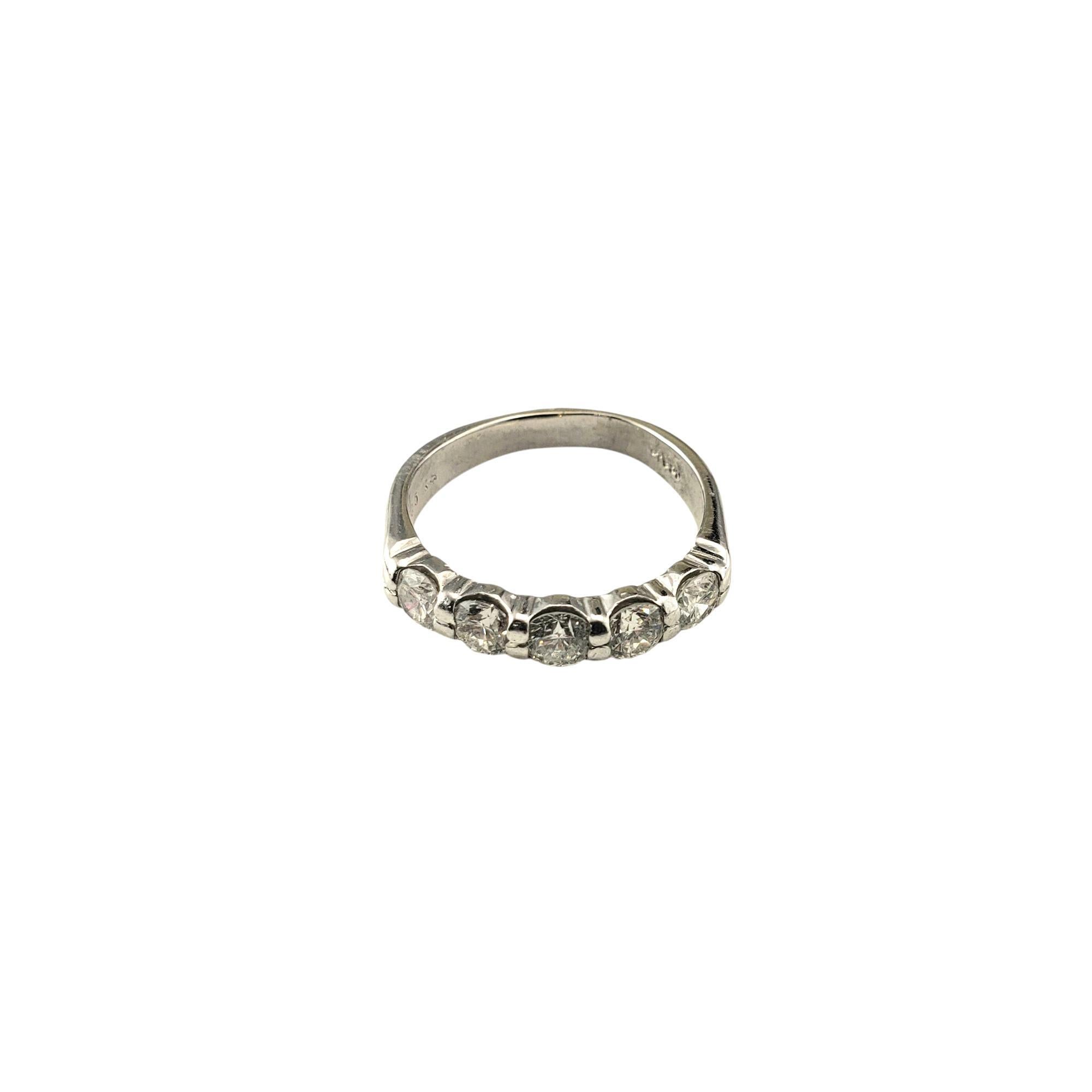Contemporary Platinum and Diamond Wedding Band Ring Size 6.25 #21191 For Sale