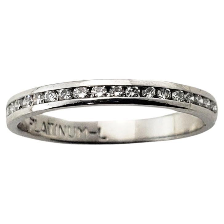 Platinum and Diamond Wedding Band Ring Size 6.5 #17094